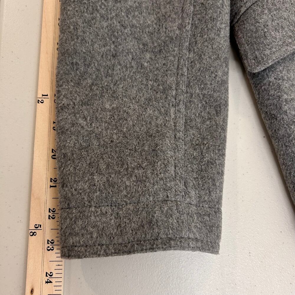 J. Crew Wool Cashmere Peacoat Gray PLUS Beanie Faux Fur Pom Basket Weave Cap - Picture 13 of 16